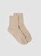 Beige ankle socks in stretch cotton_0