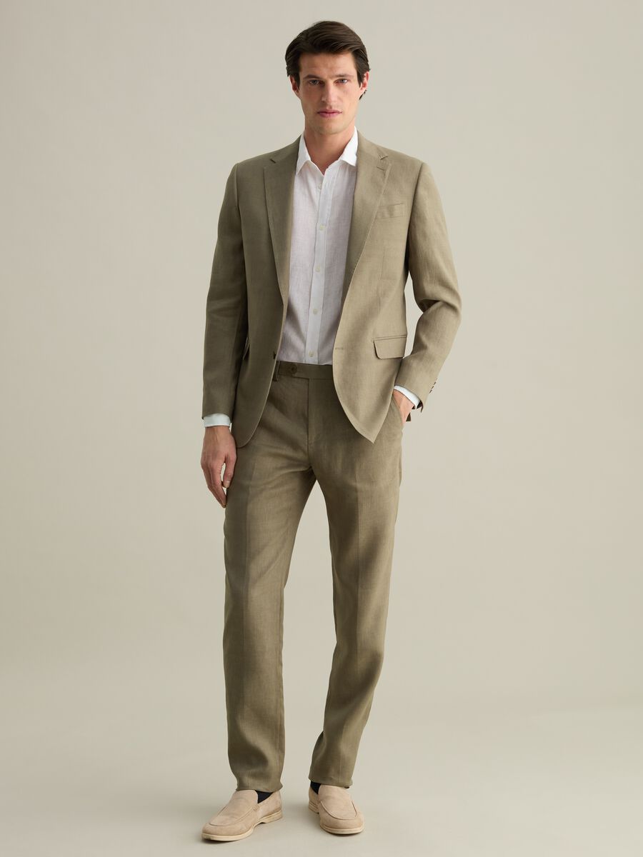 Contemporary regular-fit single-breasted blazer in linen_1