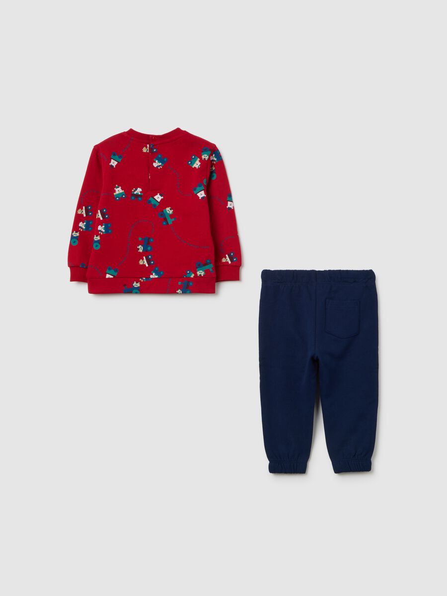 Multicolour sweatshirt and trousers set for boys in pure cotton regular fit_1