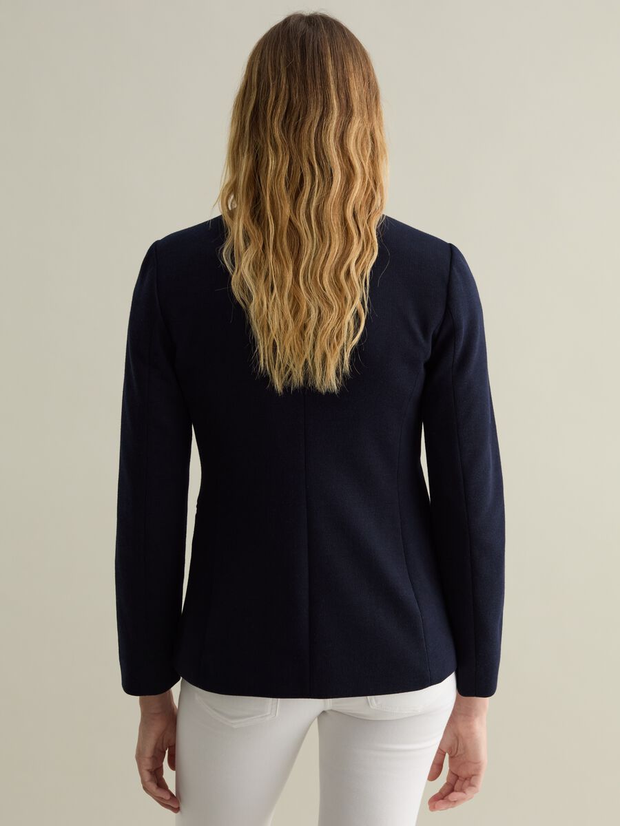 Double-breasted blazer in jersey with gold-coloured buttons_2