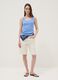 Light blue pure cotton ribbed regular-fit tank top_1