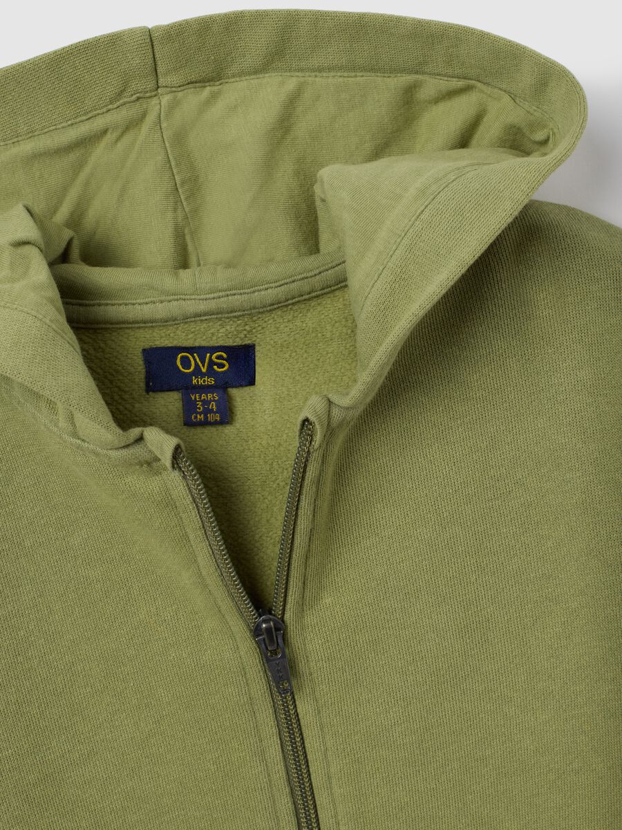 Children's green hoodie in pure cotton regular fit_2