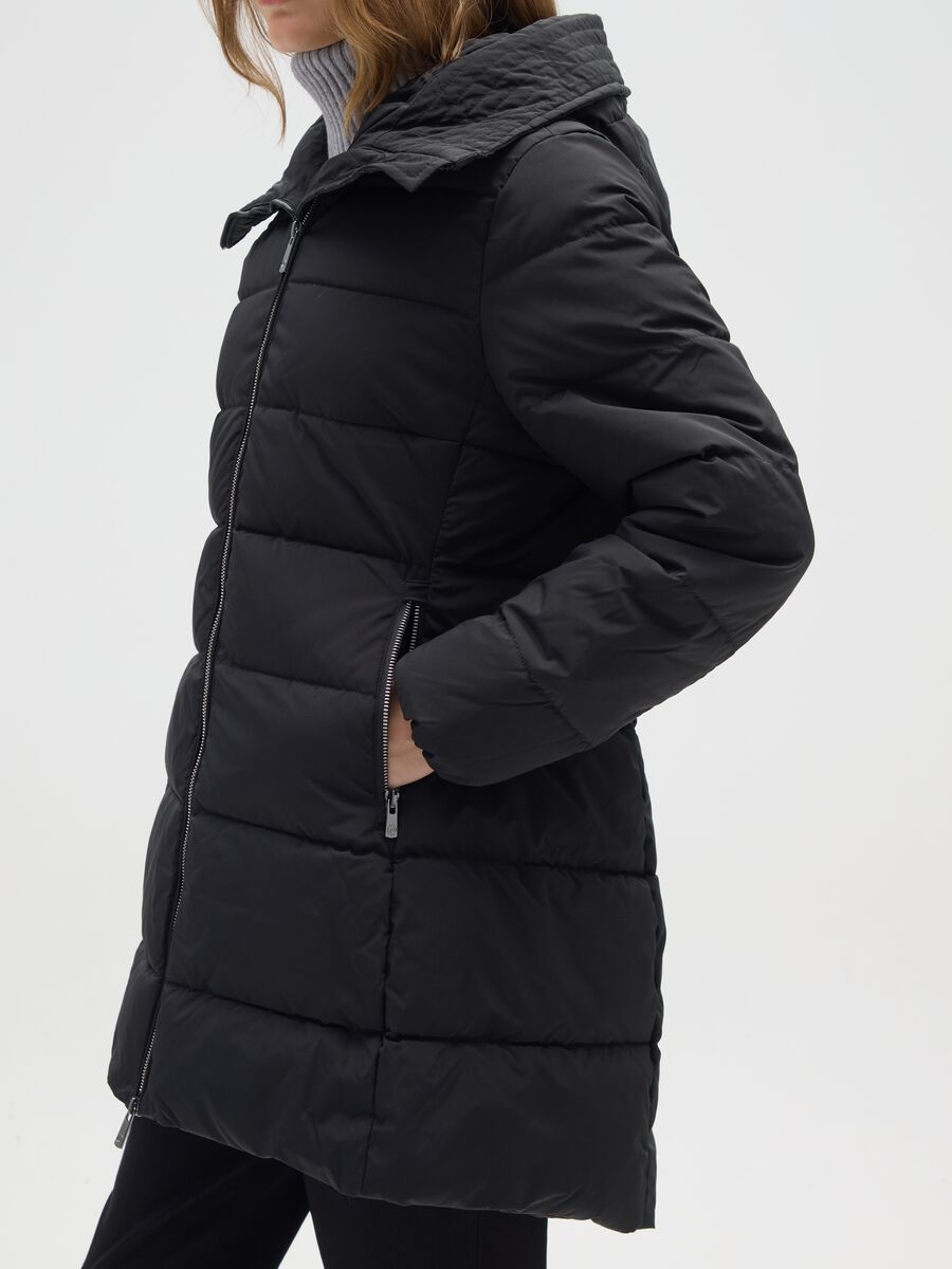 Black padded jacket with hood_3