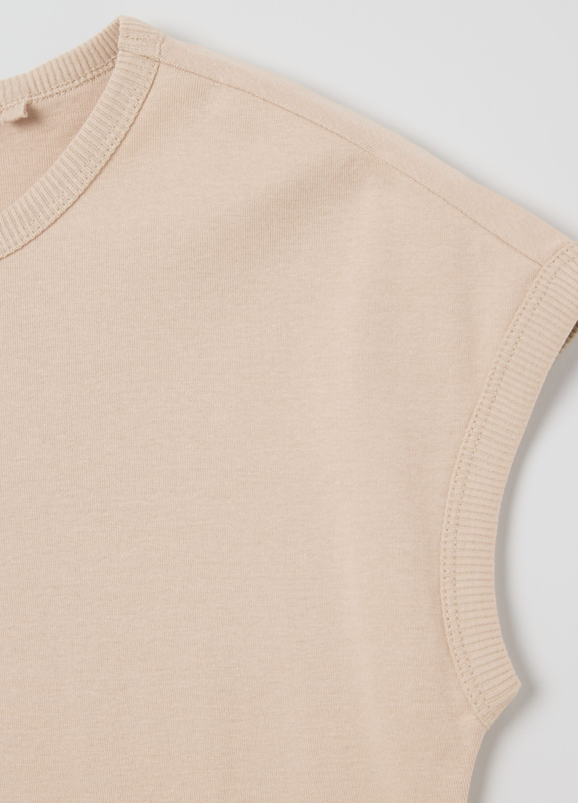 T-shirt con maniche a kimono beige