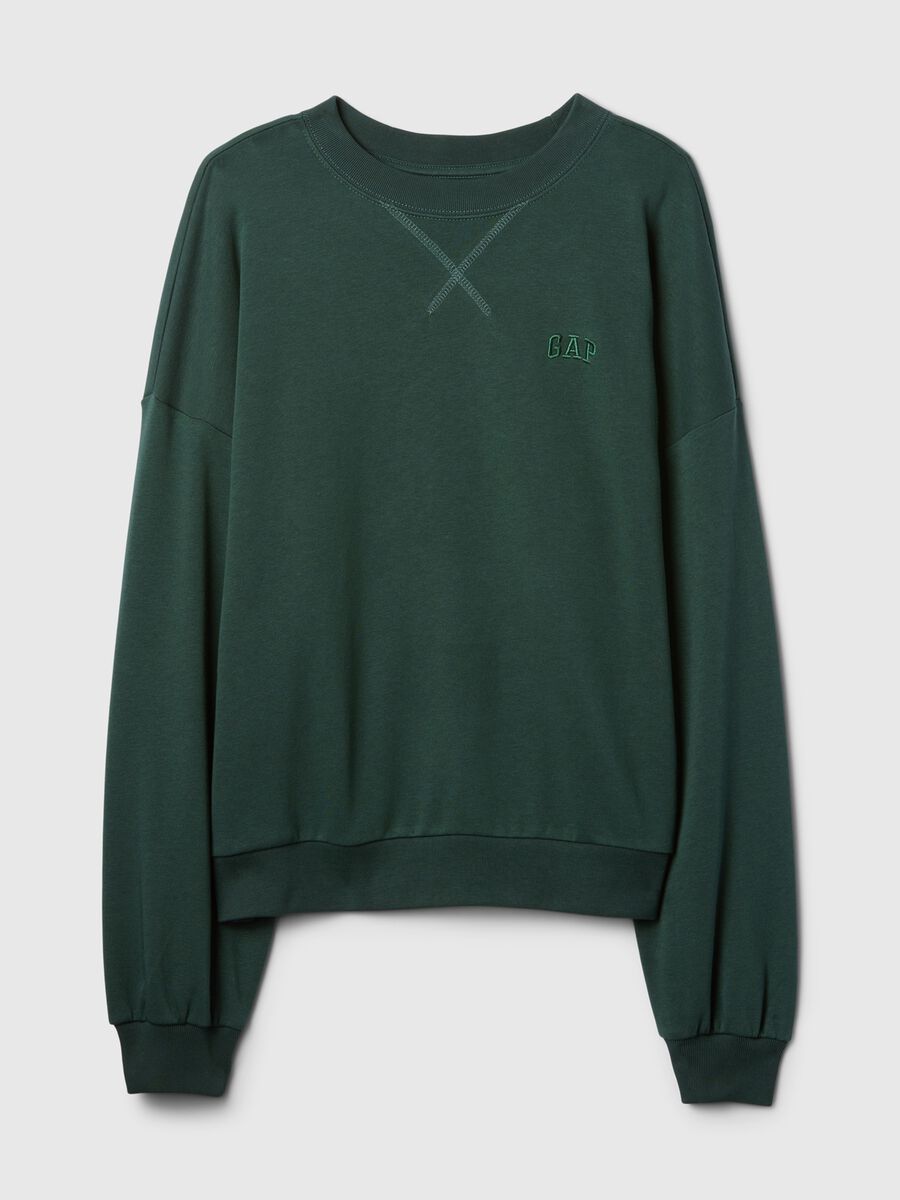 Oversized sweatshirt with round neck and crossover detail_3