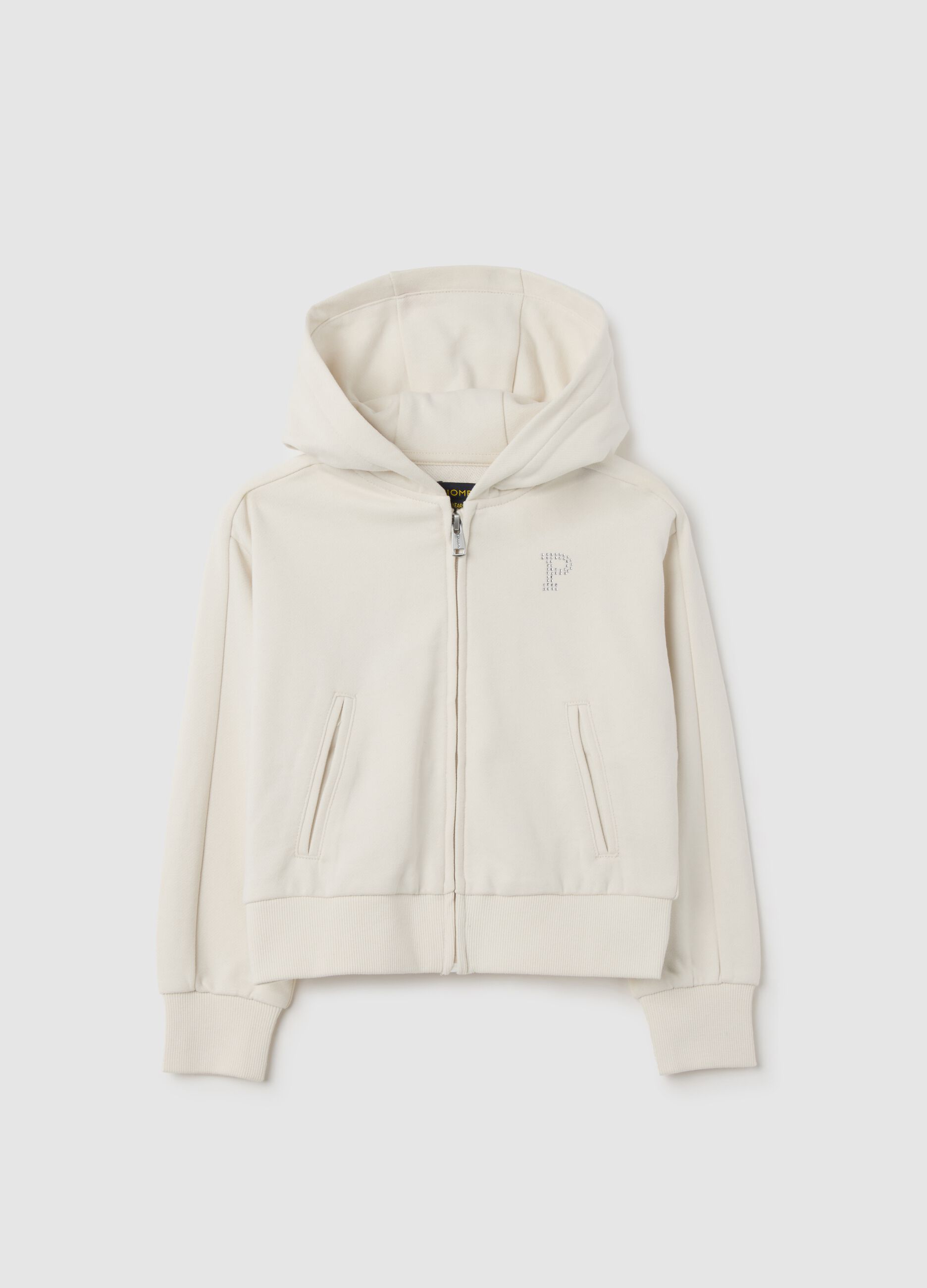 Girls' regular fit white pure cotton sweatshirt