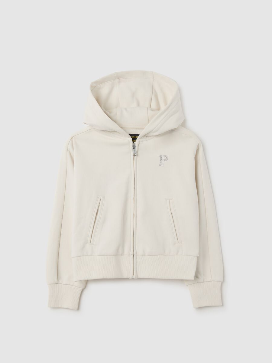Girls' regular fit white pure cotton sweatshirt_0