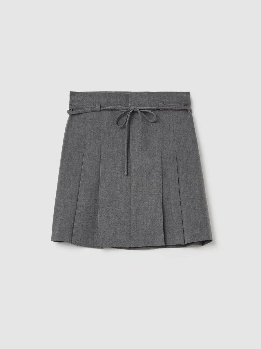 Pleated miniskirt with belt_4