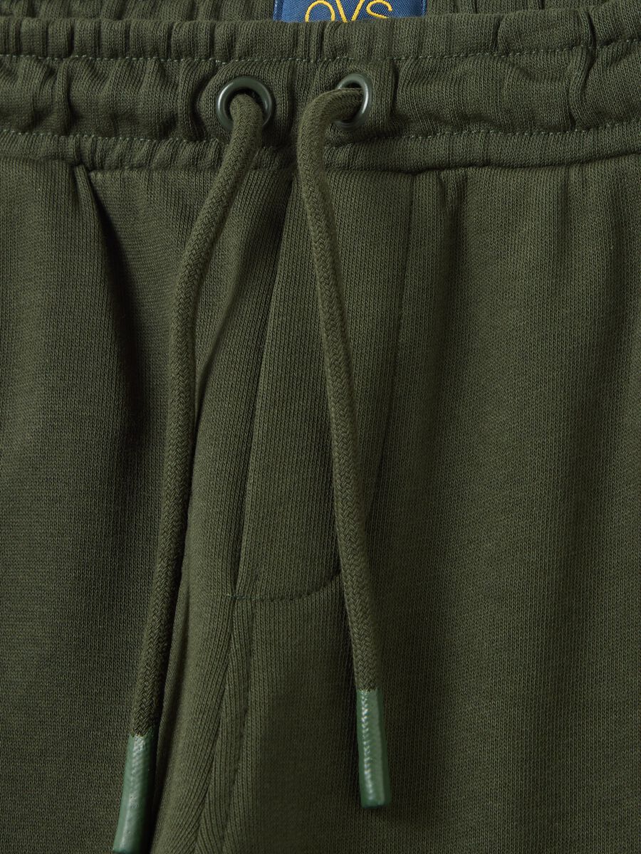 Fleece joggers with drawstring and pocket with zip_3