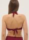 Red stretch triangle bikini top with central buckle_2