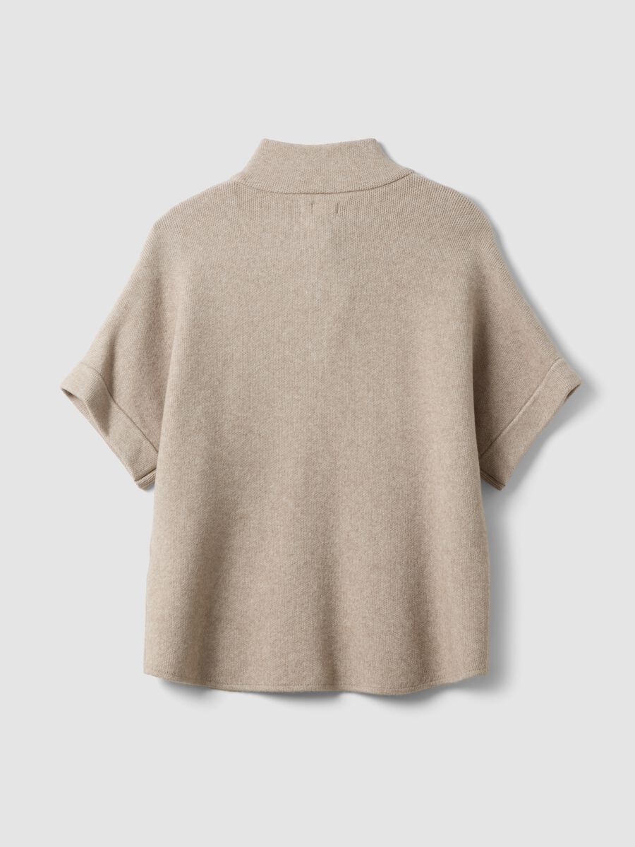 Cardigan beige in misto viscosa con alamari regular fit_2