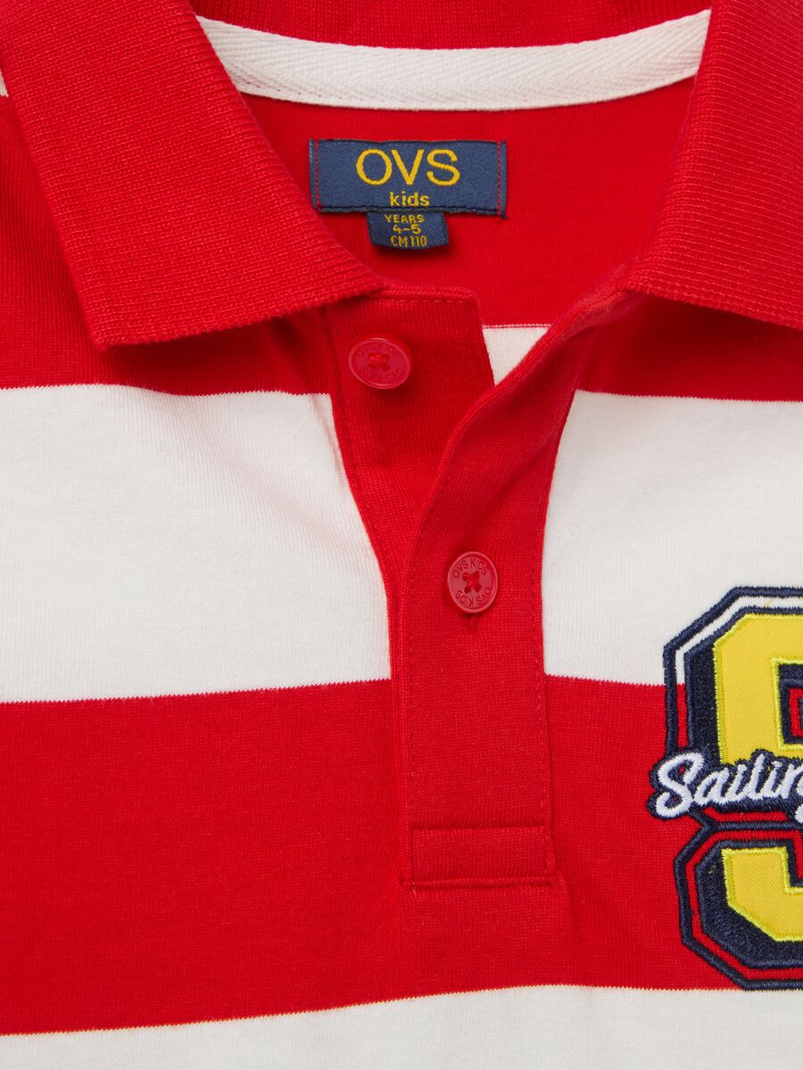 Striped polo shirt with "Sailing Club” patch_3