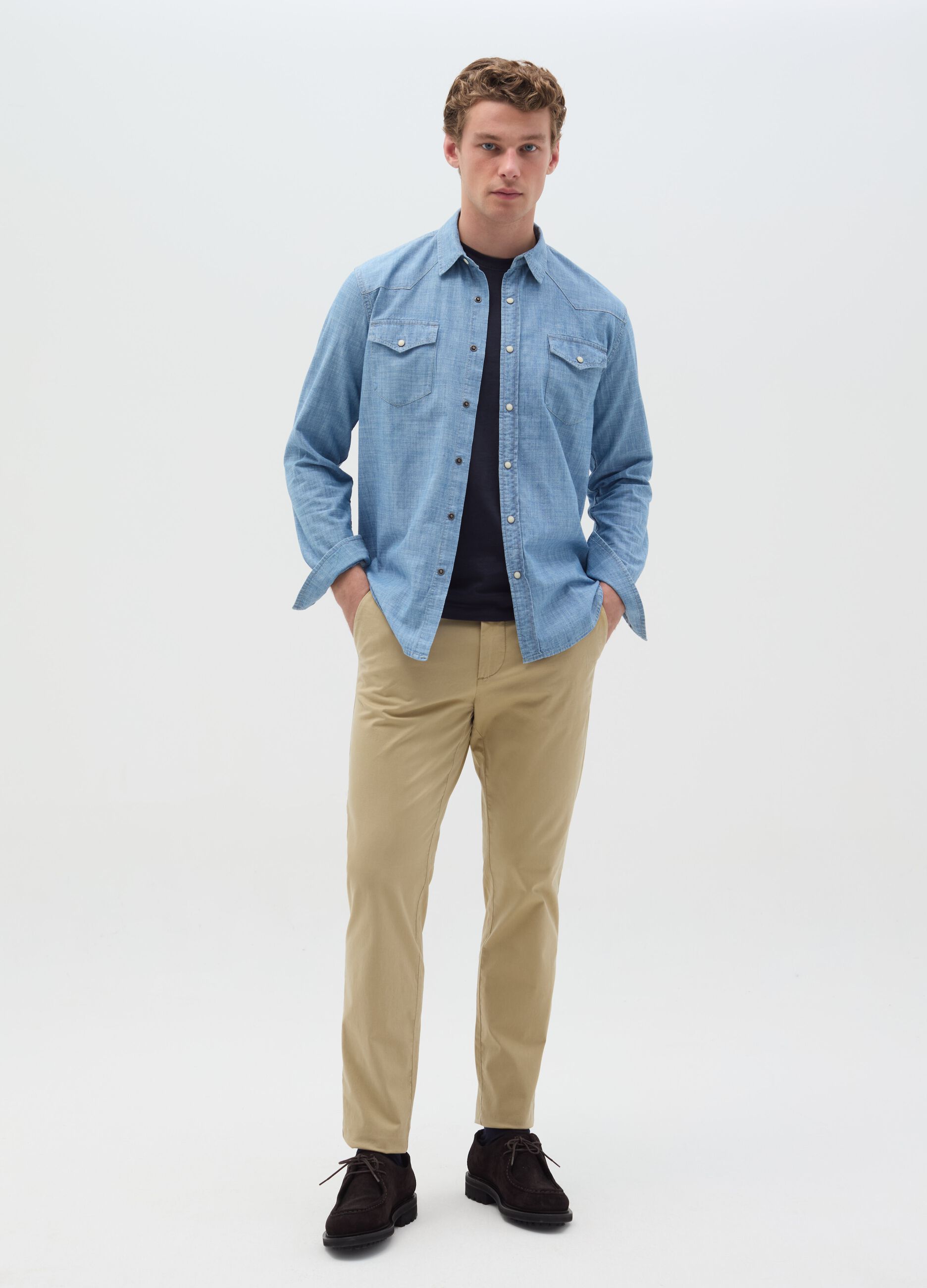 Pantalone chino slim fit in cotone stretch