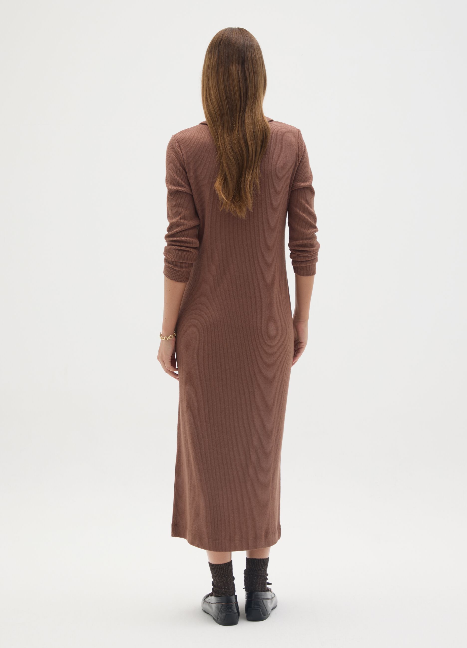 Stretchy Brown Maternity Dress
