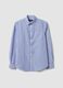 Blue striped pure cotton Oxford shirt, regular fit_0