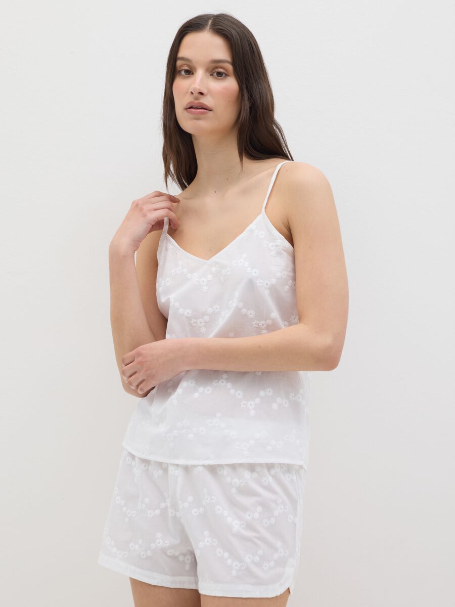 Women's white pure cotton vest regular fit_1
