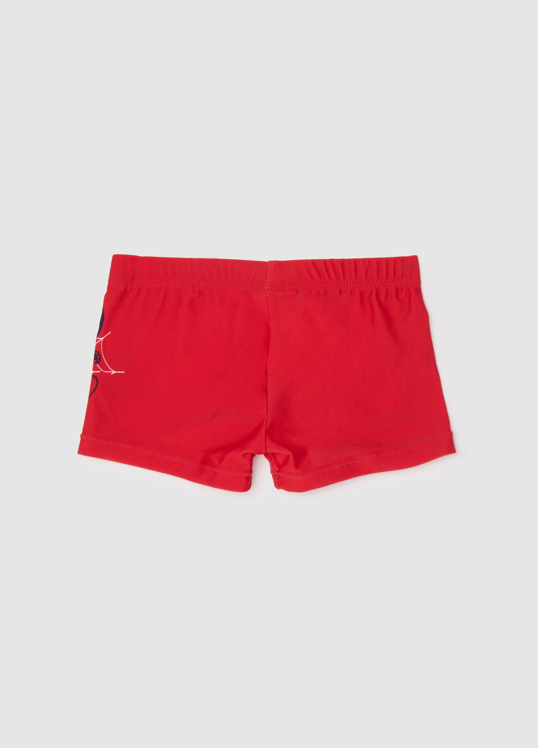 Boys’ swim briefs in red stretch fabric
