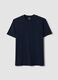 Blue organic cotton slim-fit short-sleeve T-shirt_0
