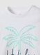 Children's white pure cotton t-shirt regular fit with palm print_2