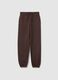Brown cotton blend trousers with regular fit_4
