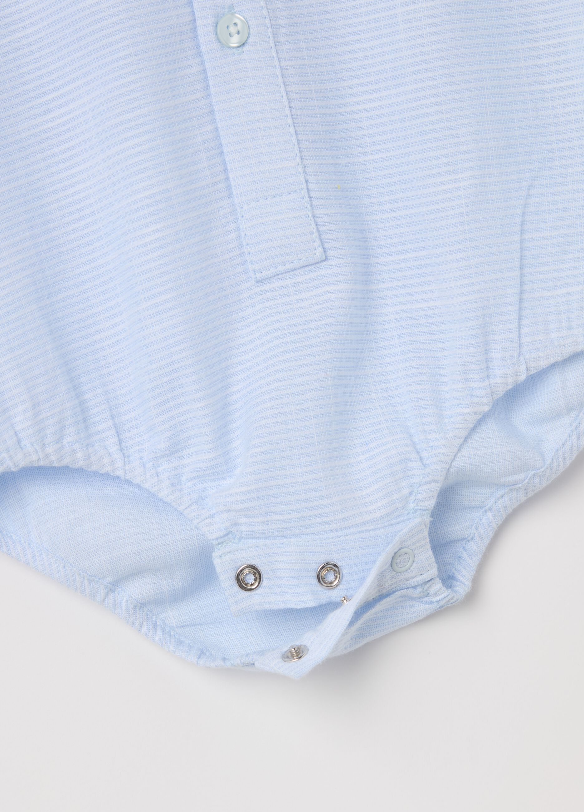 Cotton bodysuit shirt with stripes and pocket