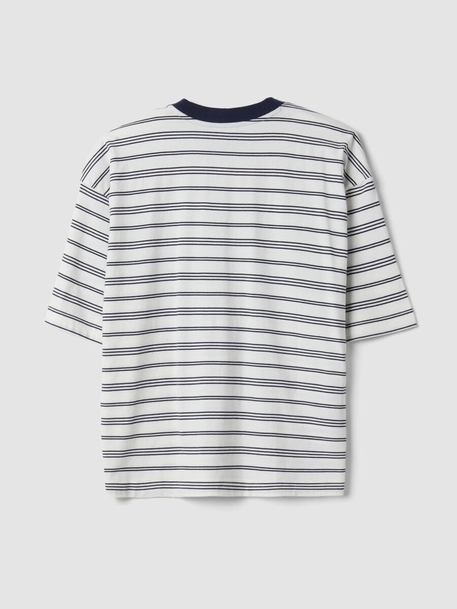 Blue striped pure cotton boxy-fit T-shirt_1