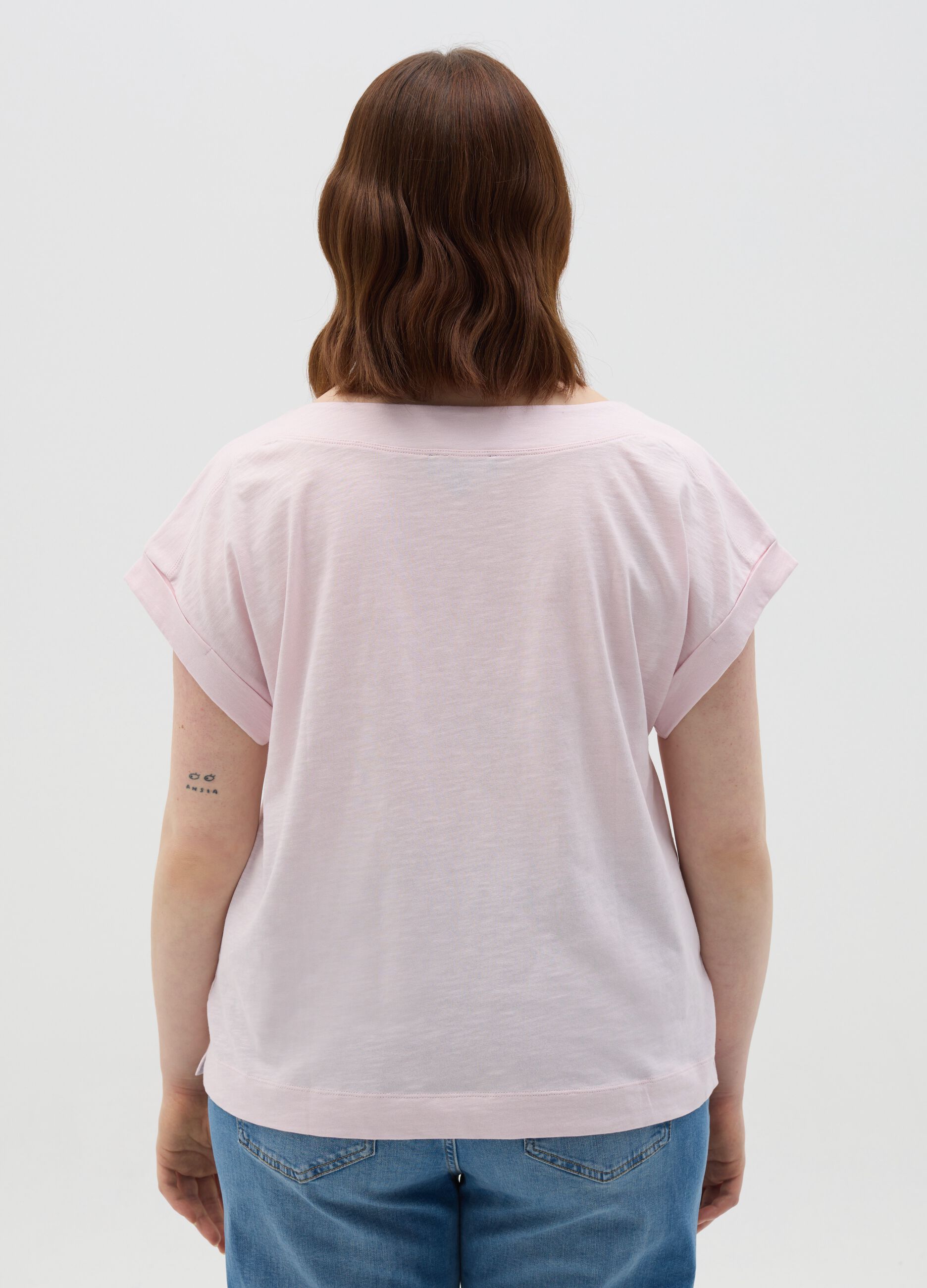 Curvy T-shirt in slub jersey