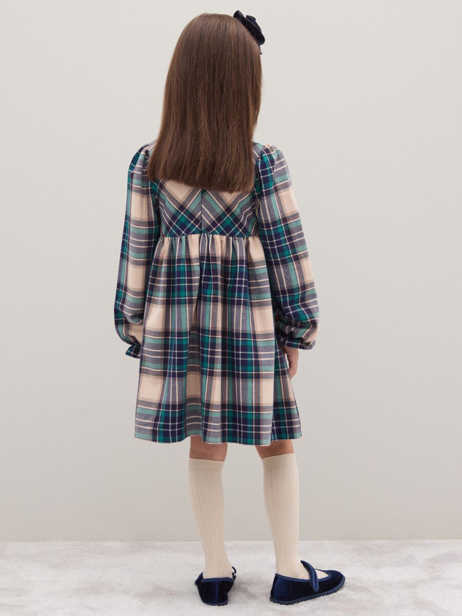 Abito a quadri multicolor da bambina in flanella regular fit_1