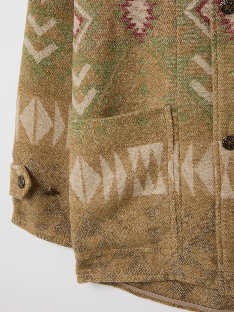 Giacca shacket beige con fanstasie e zip_1