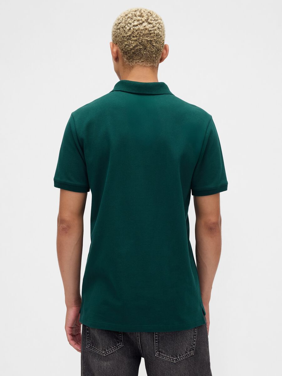 Polo verde a maniche corte elasticizzata_1