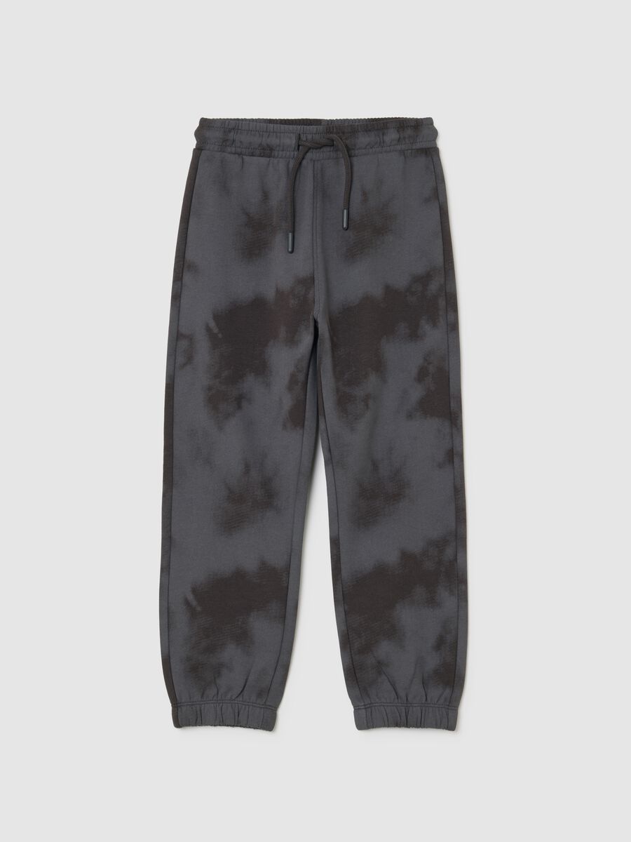 Children's multicolour joggers in pure cotton with TieDye pattern_0