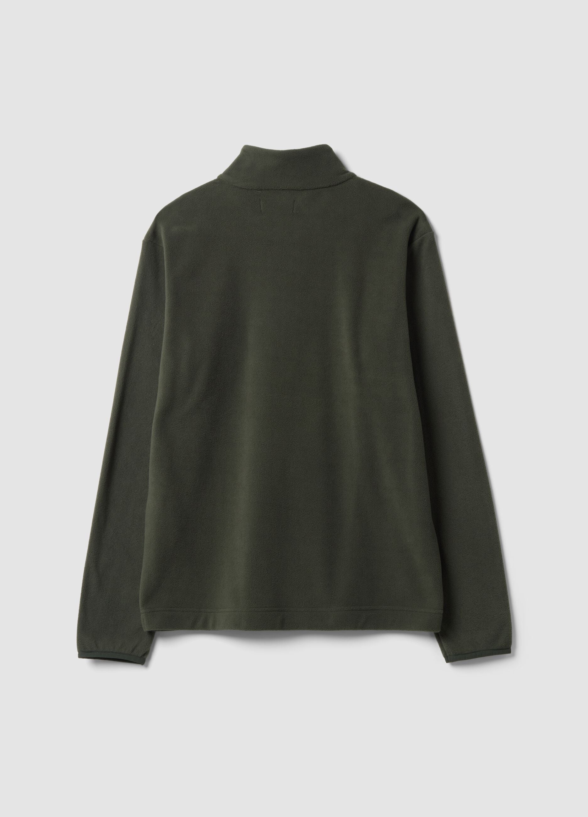 Felpa verde half zip regular fit in pile