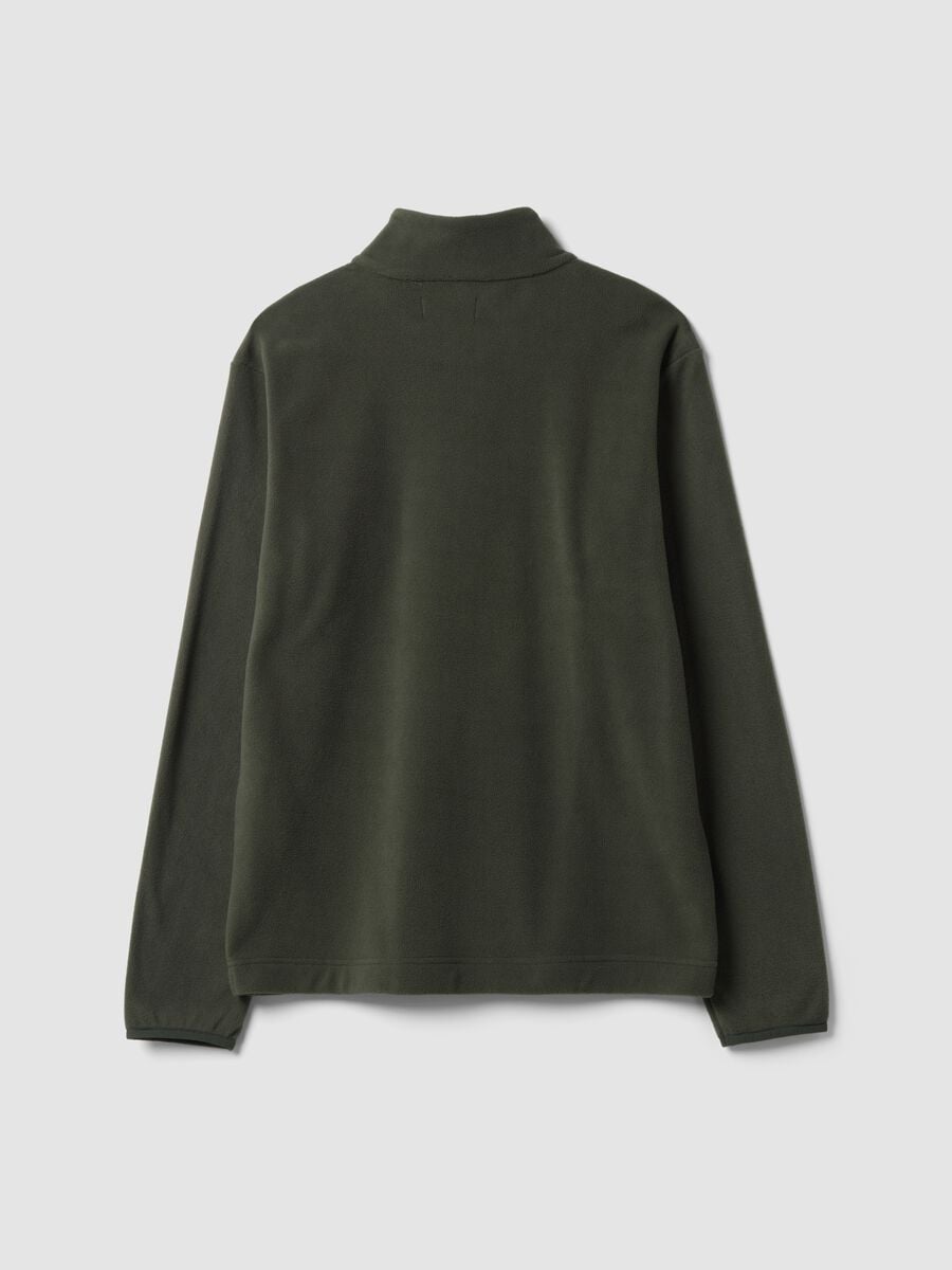Felpa verde half zip regular fit in pile_2