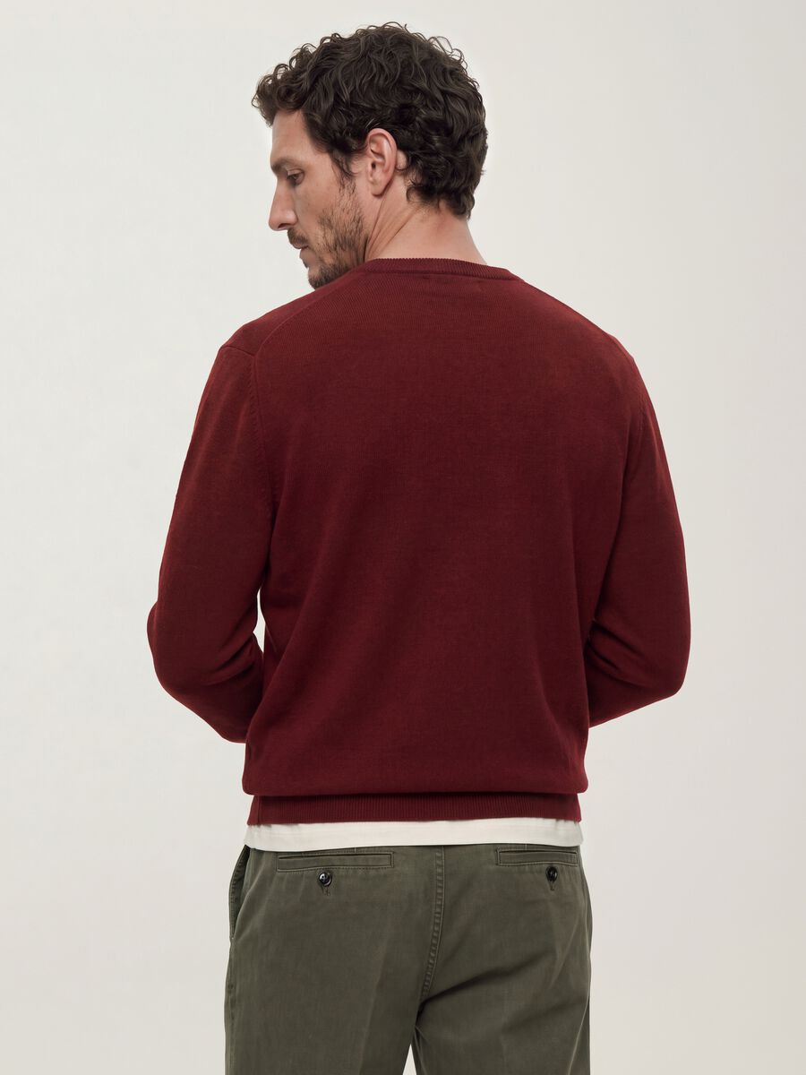 Maglia girocollo rossa in misto viscosa regular fit_3