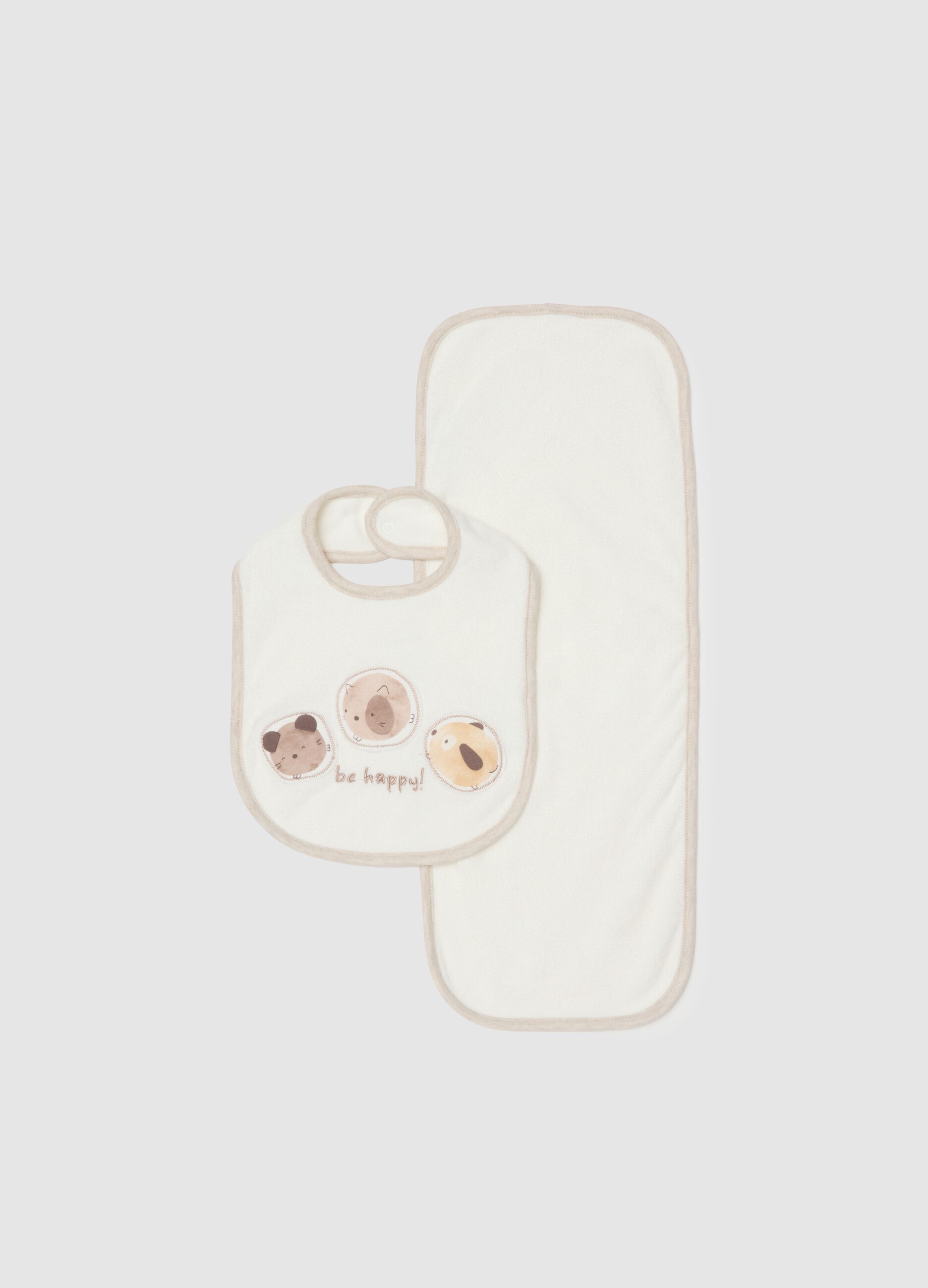 Multicolour pure cotton baby bib