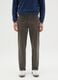 Brown stretch cotton regular fit trousers_3