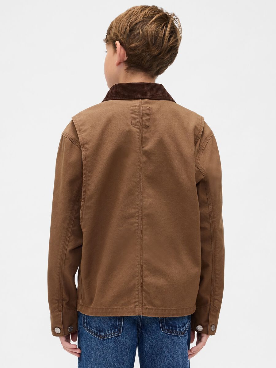 Brown Cotton Jacket for Boys_1