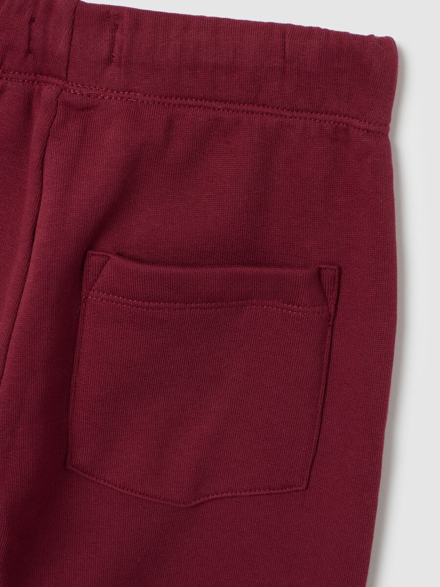 Boys' red pure cotton regular fit trousers_3