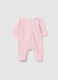 Pink cotton baby romper with snap closure_0