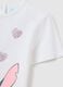 Girl's white stretchy cotton t-shirt with Stitch_2
