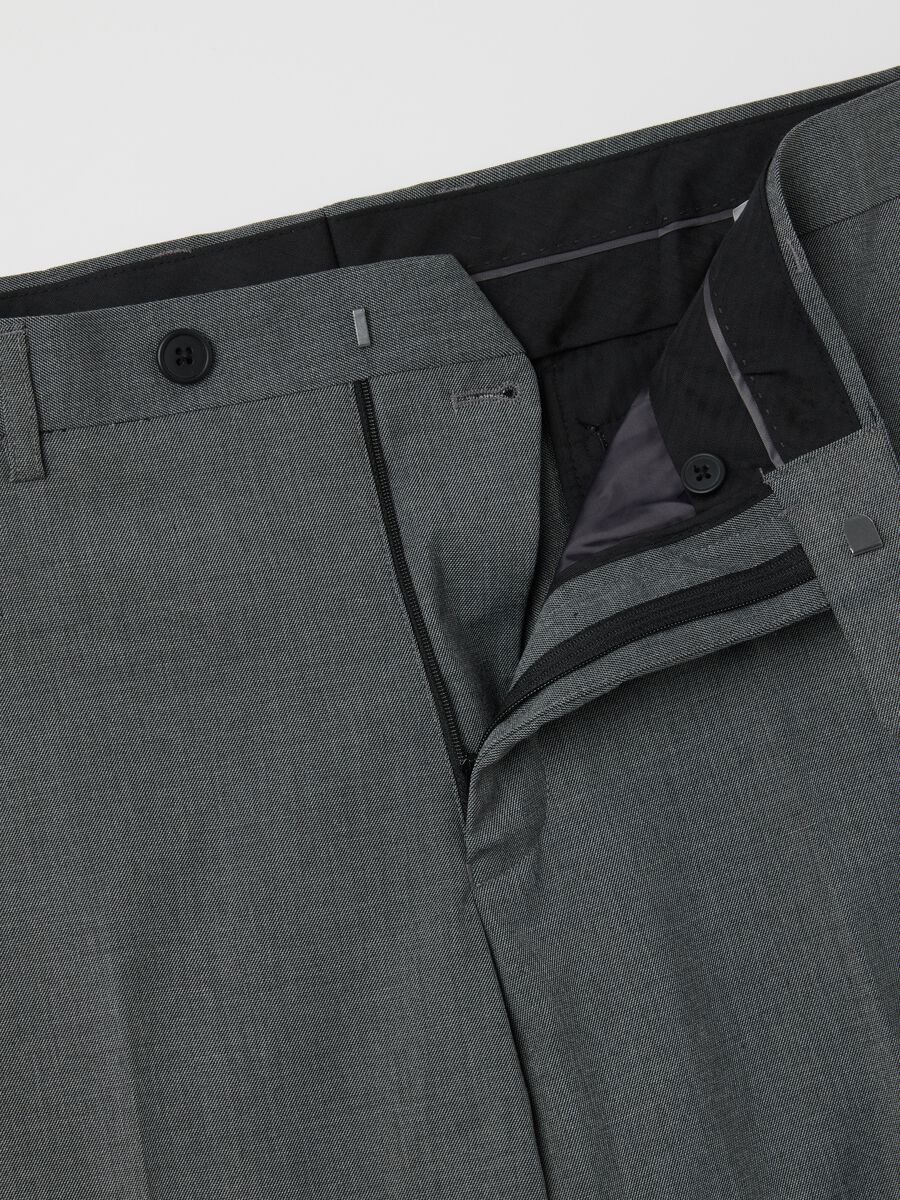 Grey Regular Fit Trousers_5