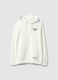 White regular fit cotton blend hoodie with Everlast logo_4