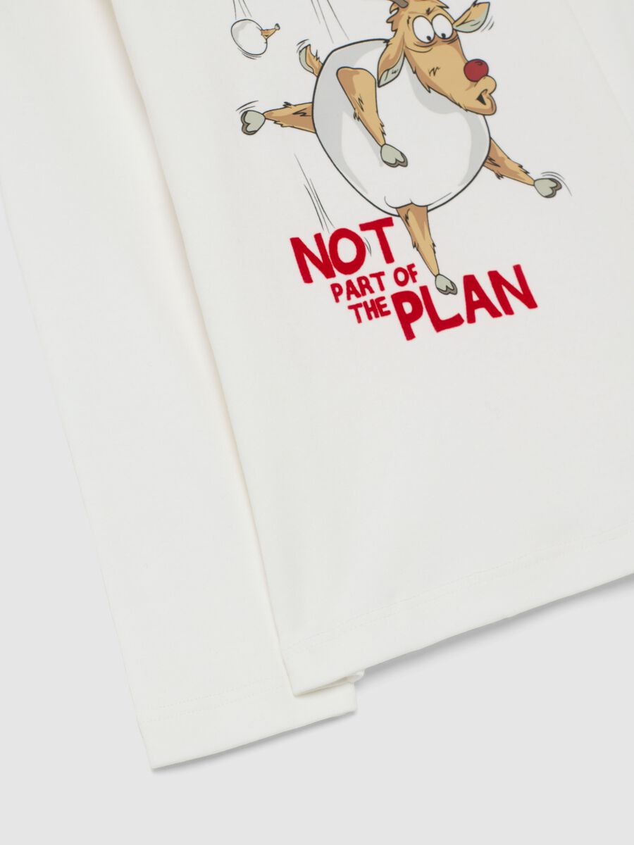 Child's white high-neck t-shirt in pure cotton regular fit_3