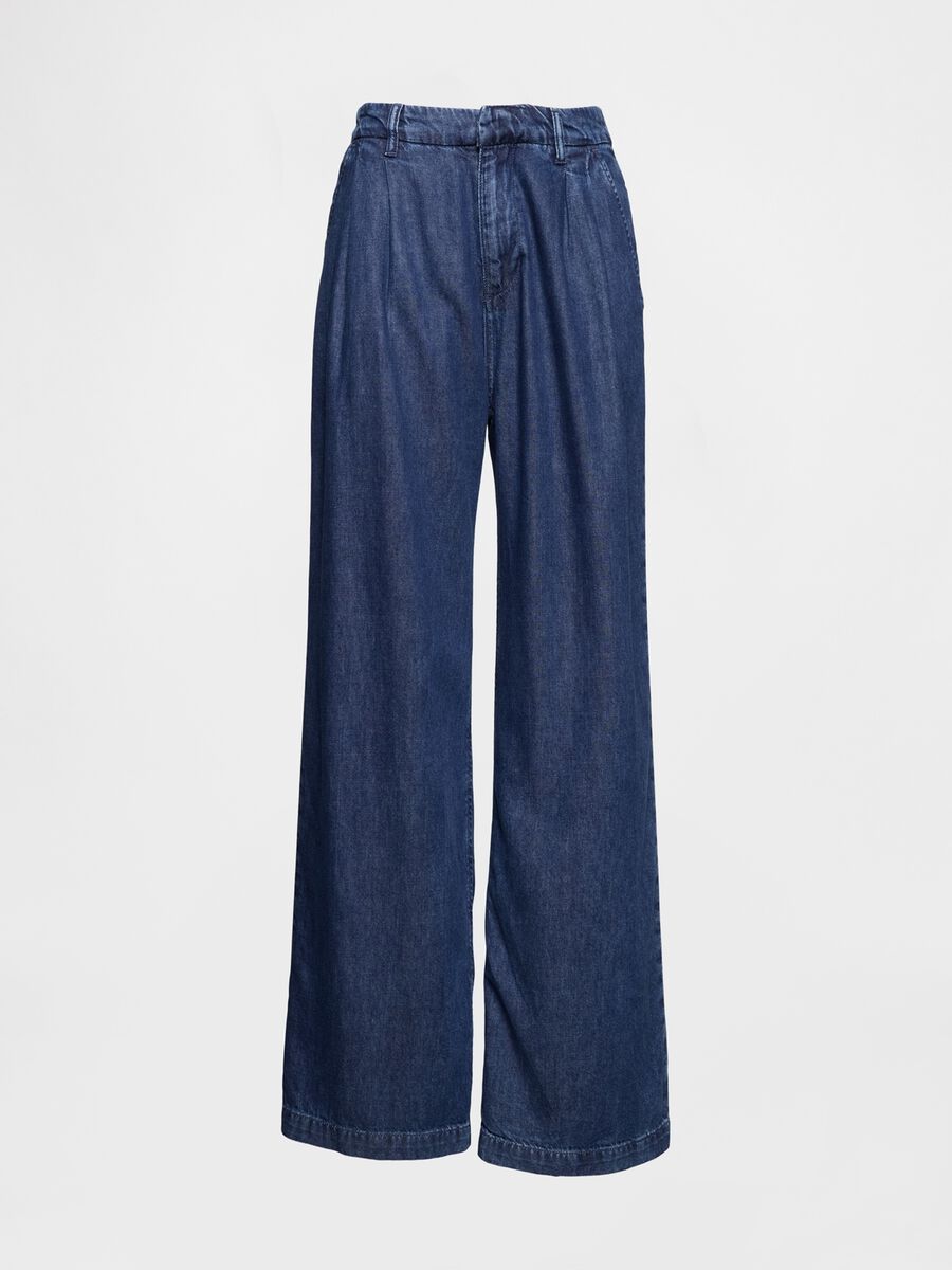 Palazzo Trousers in Denim_6