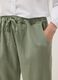Green linen-cotton blend trousers with elasticated waist_3