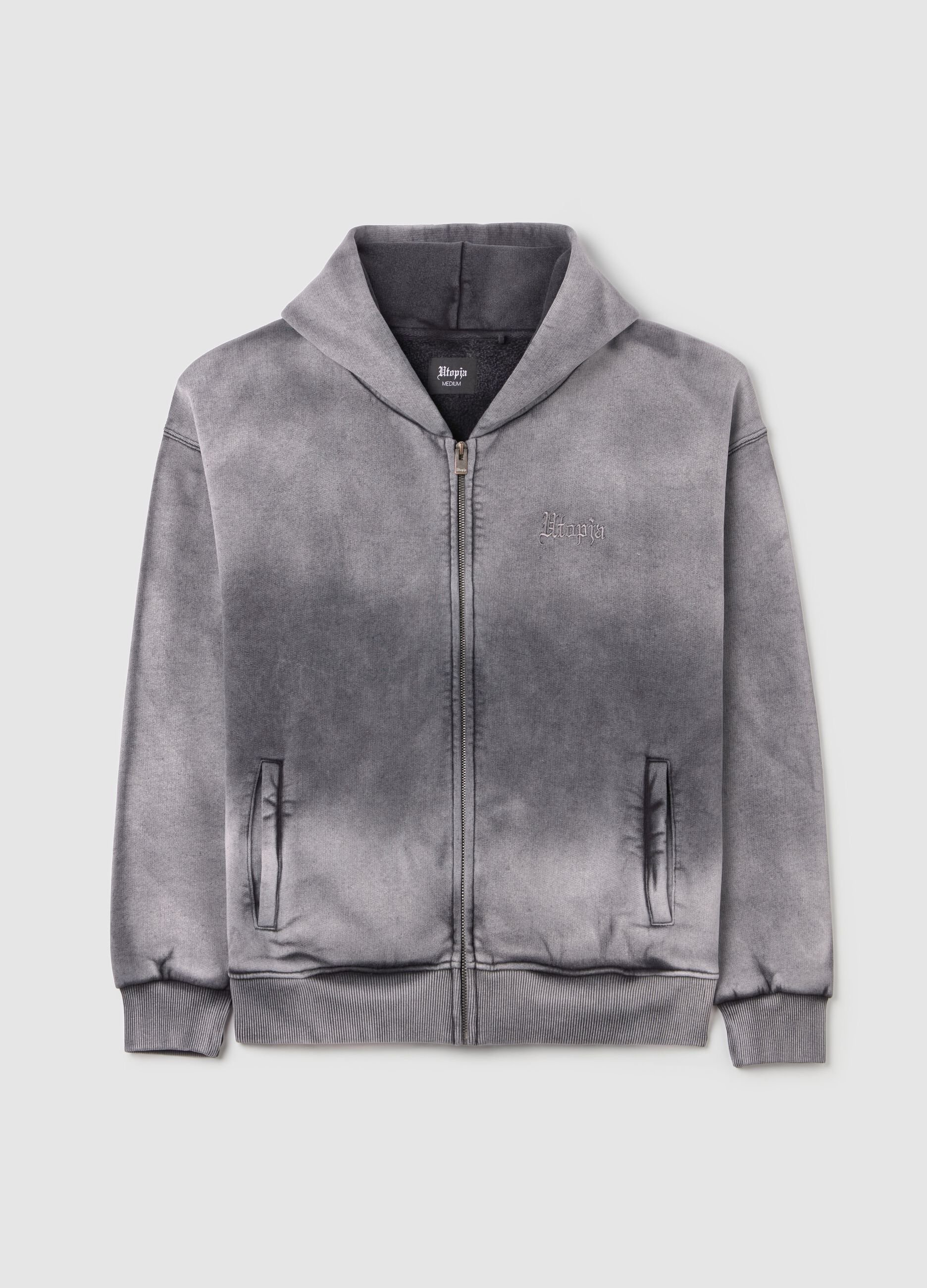 Sunfaded Zip Hoodie Vintage Grey