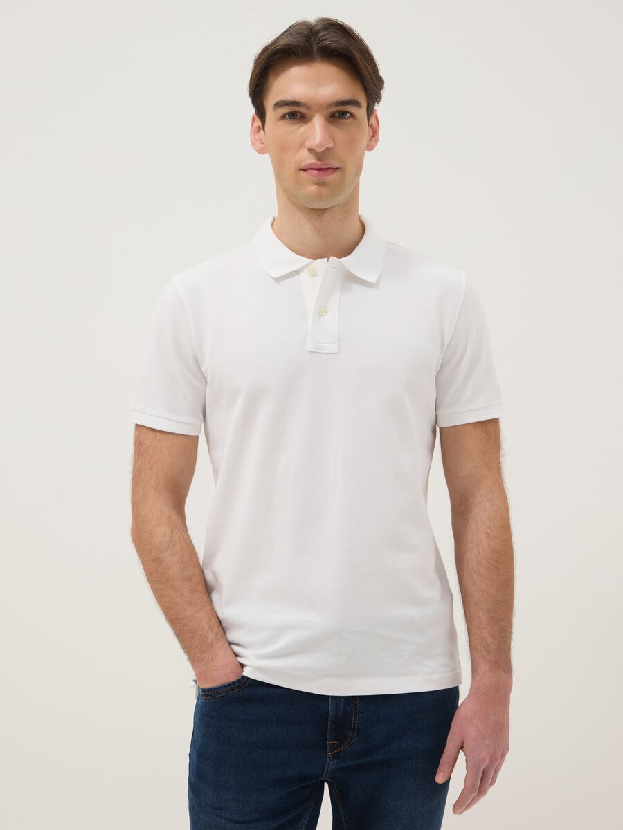 White Slim Fit Pure Cotton Polo_0