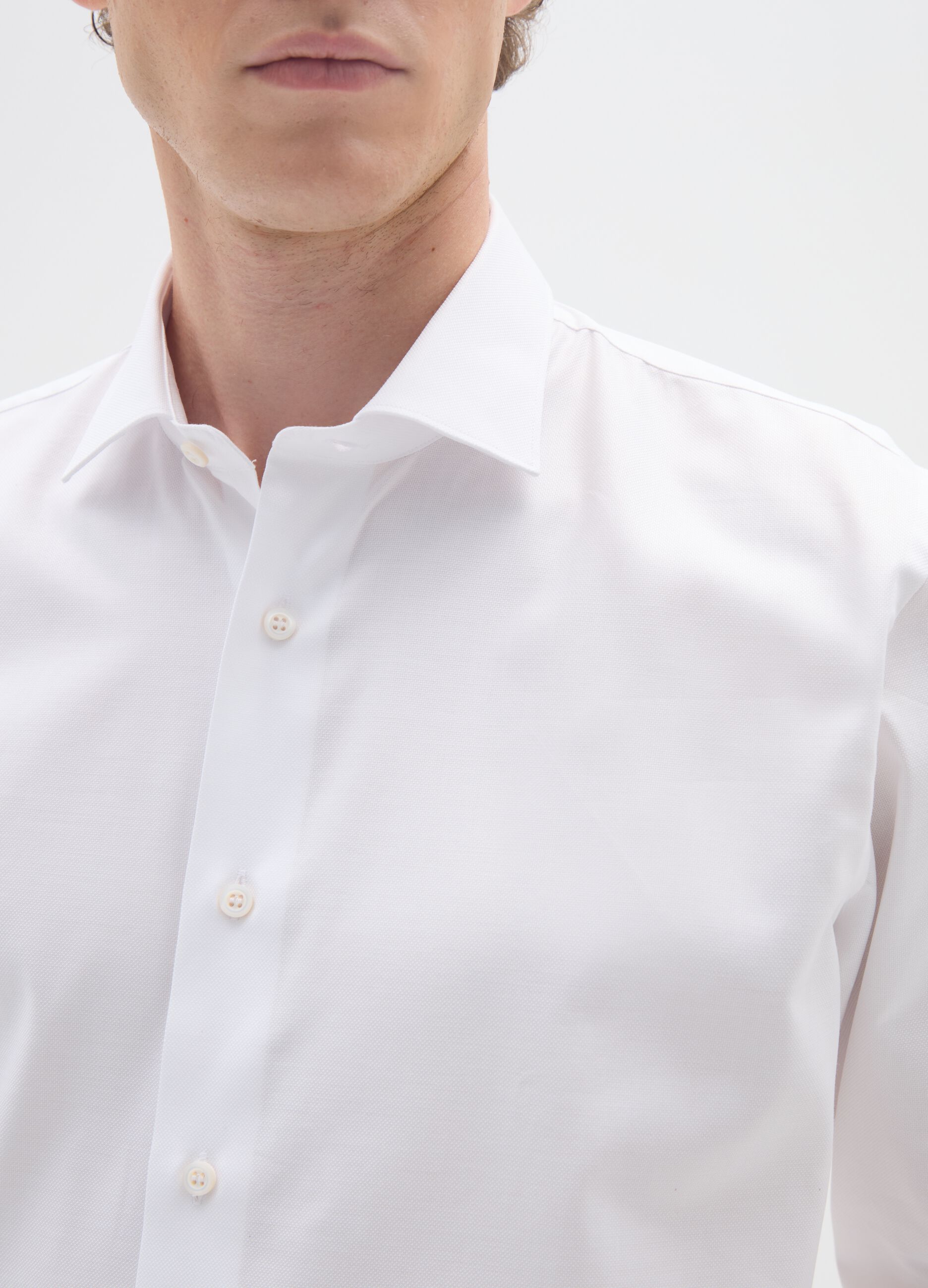 White pure cotton shirt regular fit easy iron