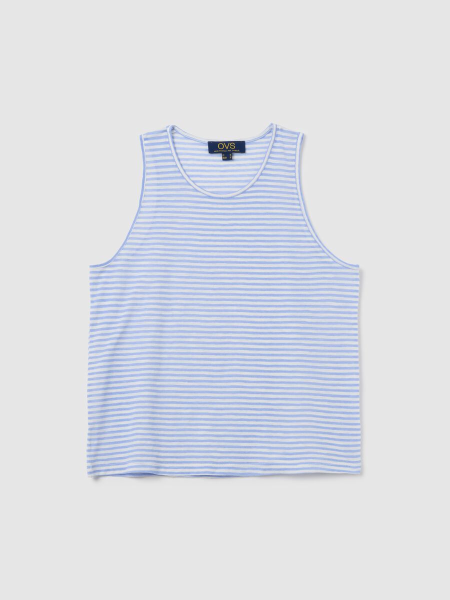 Women's Sleeveless Top in Multicolour Cotton Blend Regular Fit_0