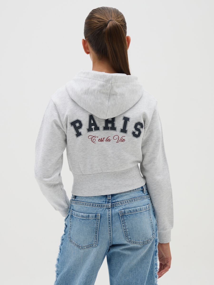 Grey Cotton Girls' Hooded Fitted Sweatshirt_1